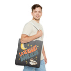 Late Night Book Club Polyester Tote Bag