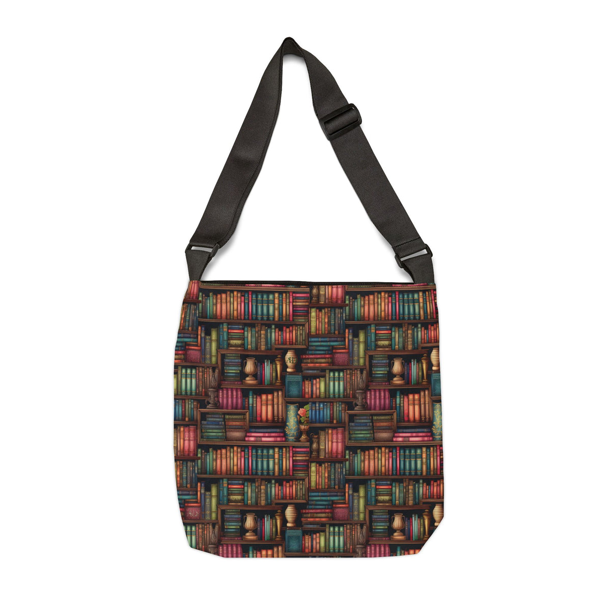 Vintage Bookshelf Adjustable Tote Bag