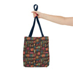Vintage Bookshelf Polyester Tote Bag