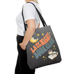 Late Night Book Club Polyester Tote Bag