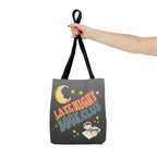 Late Night Book Club Polyester Tote Bag