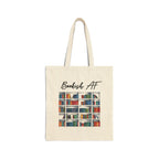 Bookish AF Cotton Canvas Tote Bag (Color: Natural, Size: 15" x 16")