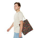 Vintage Bookshelf Polyester Tote Bag
