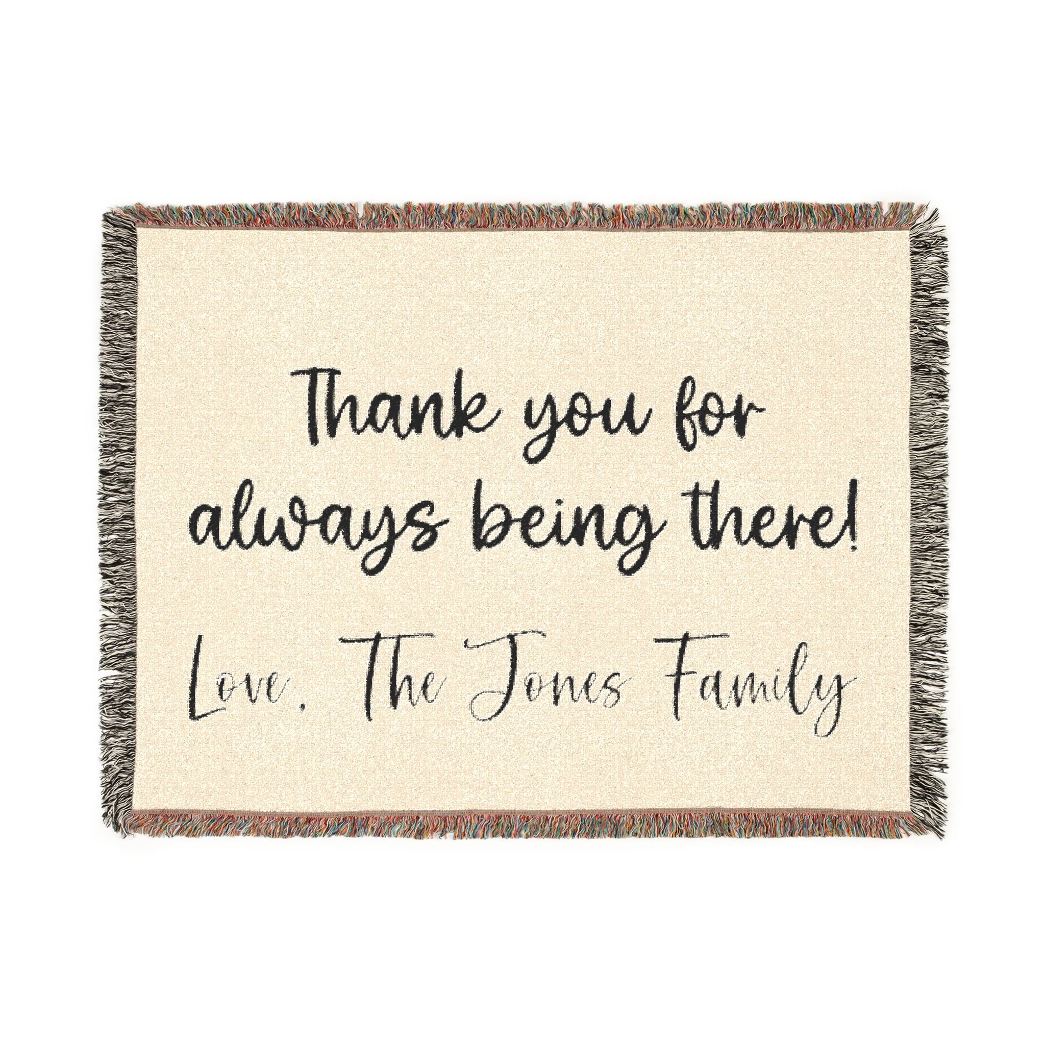 Personalized Woven Cotton Blanket | Custom Message Keepsake — alternate product view 6