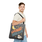 Late Night Book Club Polyester Tote Bag