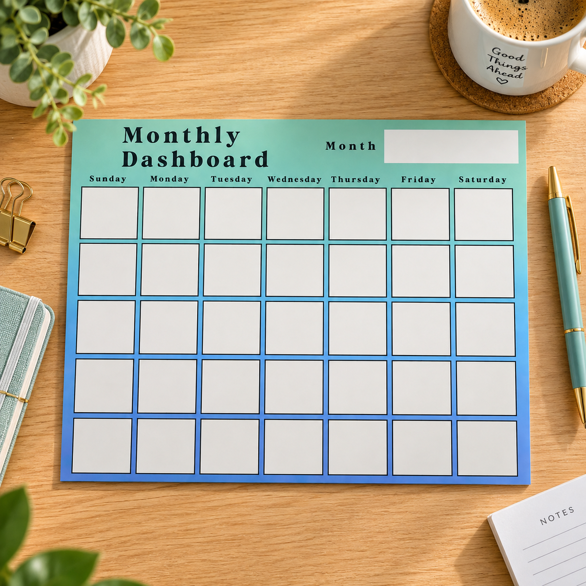 Monthly Dashboard Tear-Off Pad — Add a Little Color to Your Month