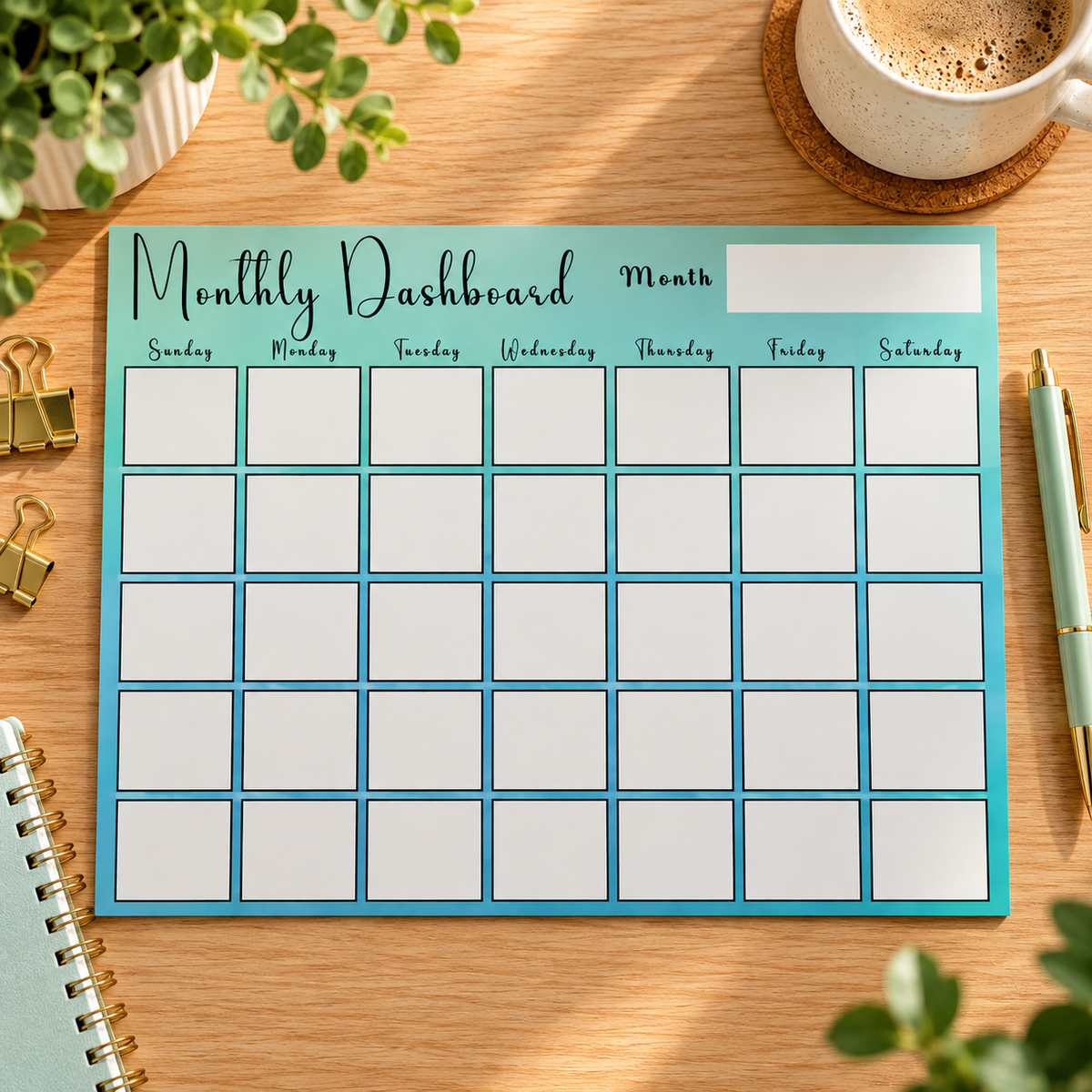 Monthly Dashboard Tear-Off Pad — Add a Little Color to Your Month