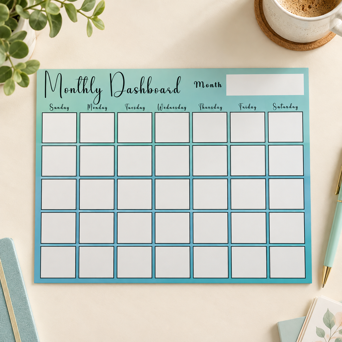 Monthly Dashboard Tear-Off Pad — Add a Little Color to Your Month