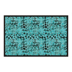 Turquoise Leopard Print Rug, 35 x 55 in