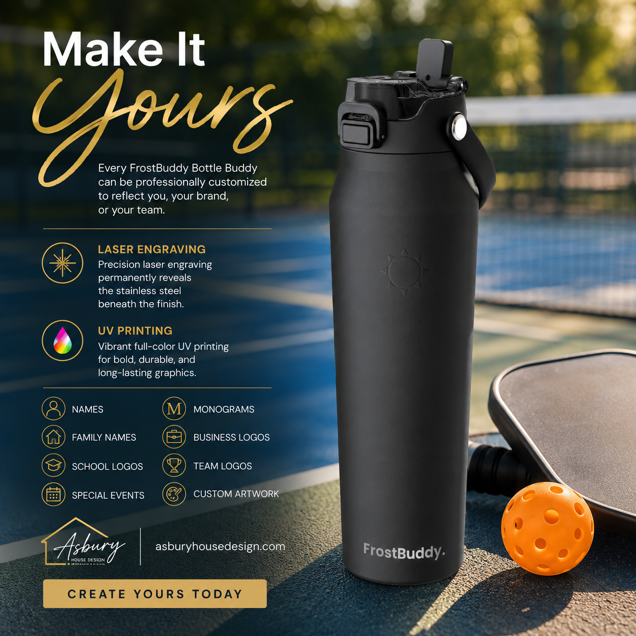 FrostBuddy Bottle Buddy - Black — personalization example