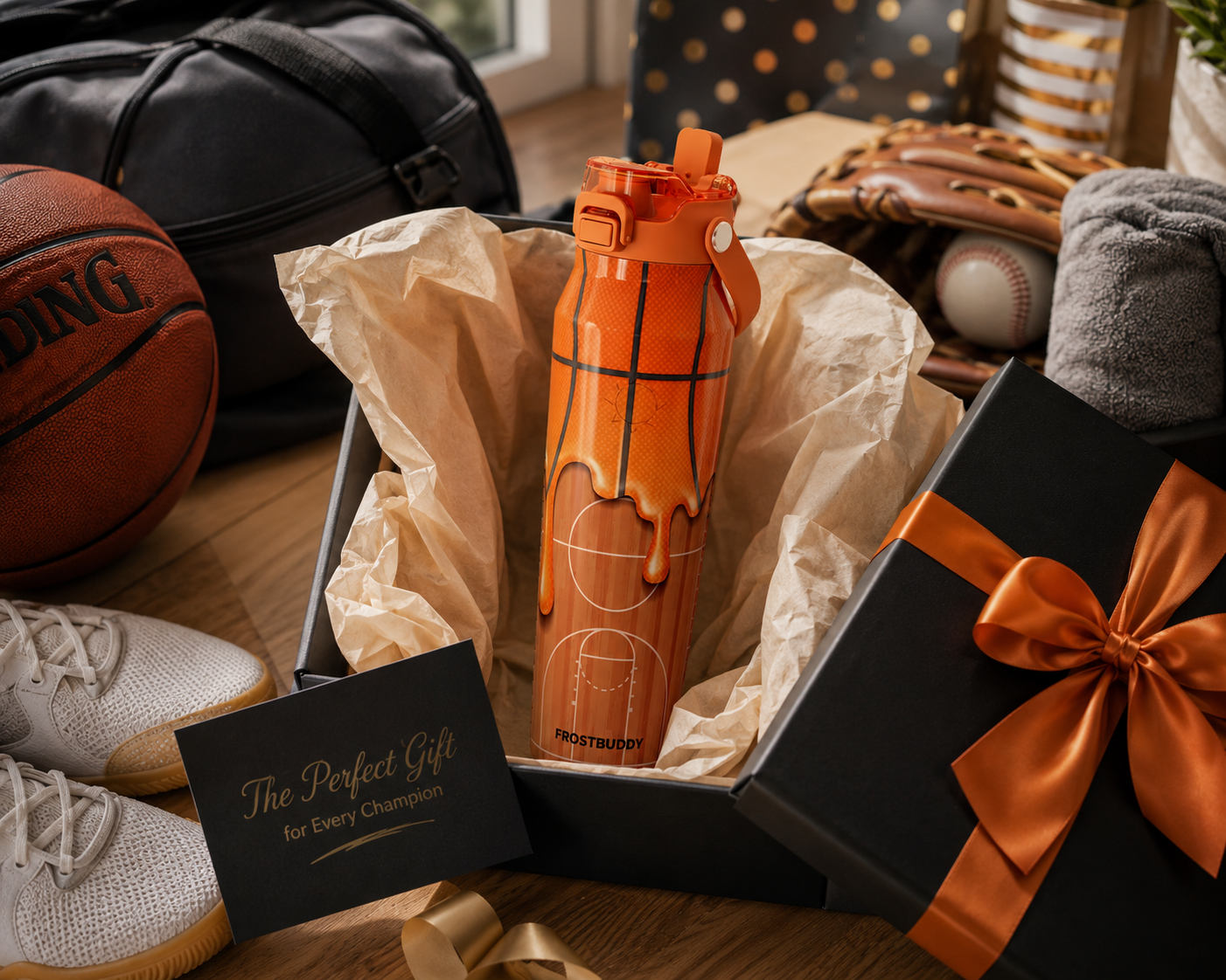 FrostBuddy Bottle Buddy - Basketball Drip — personalized gift presentation