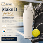 Cream FrostBuddy Bottle Buddy 32 oz personalized bottle cooler, side view