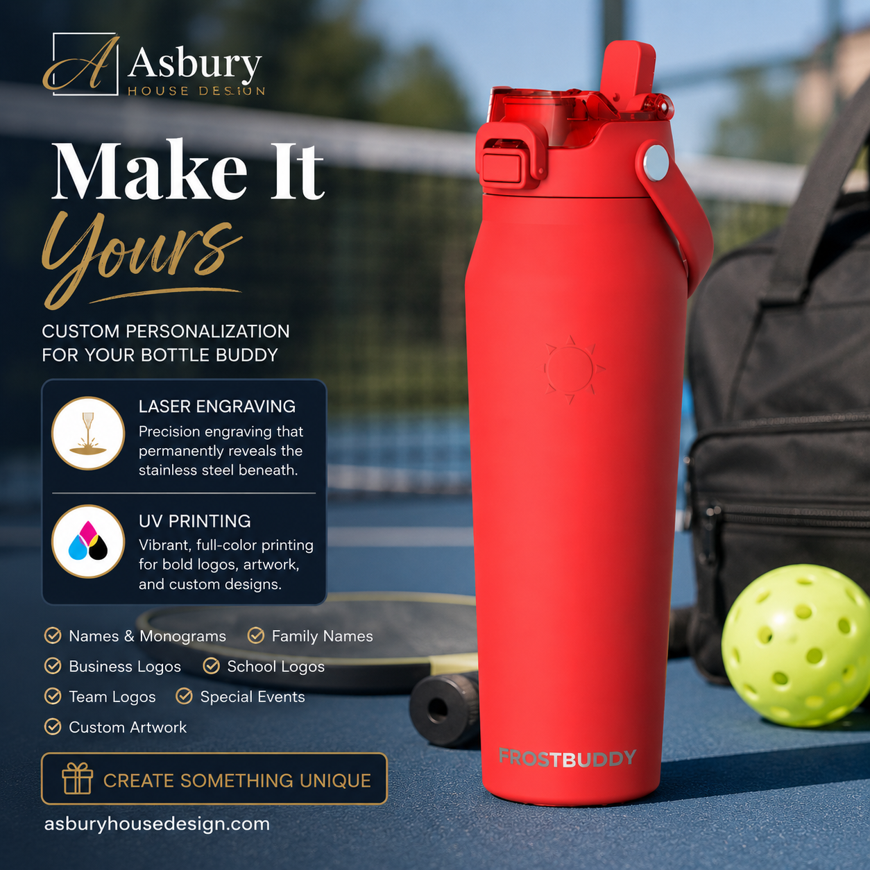 FrostBuddy Bottle Buddy - Red — personalization example