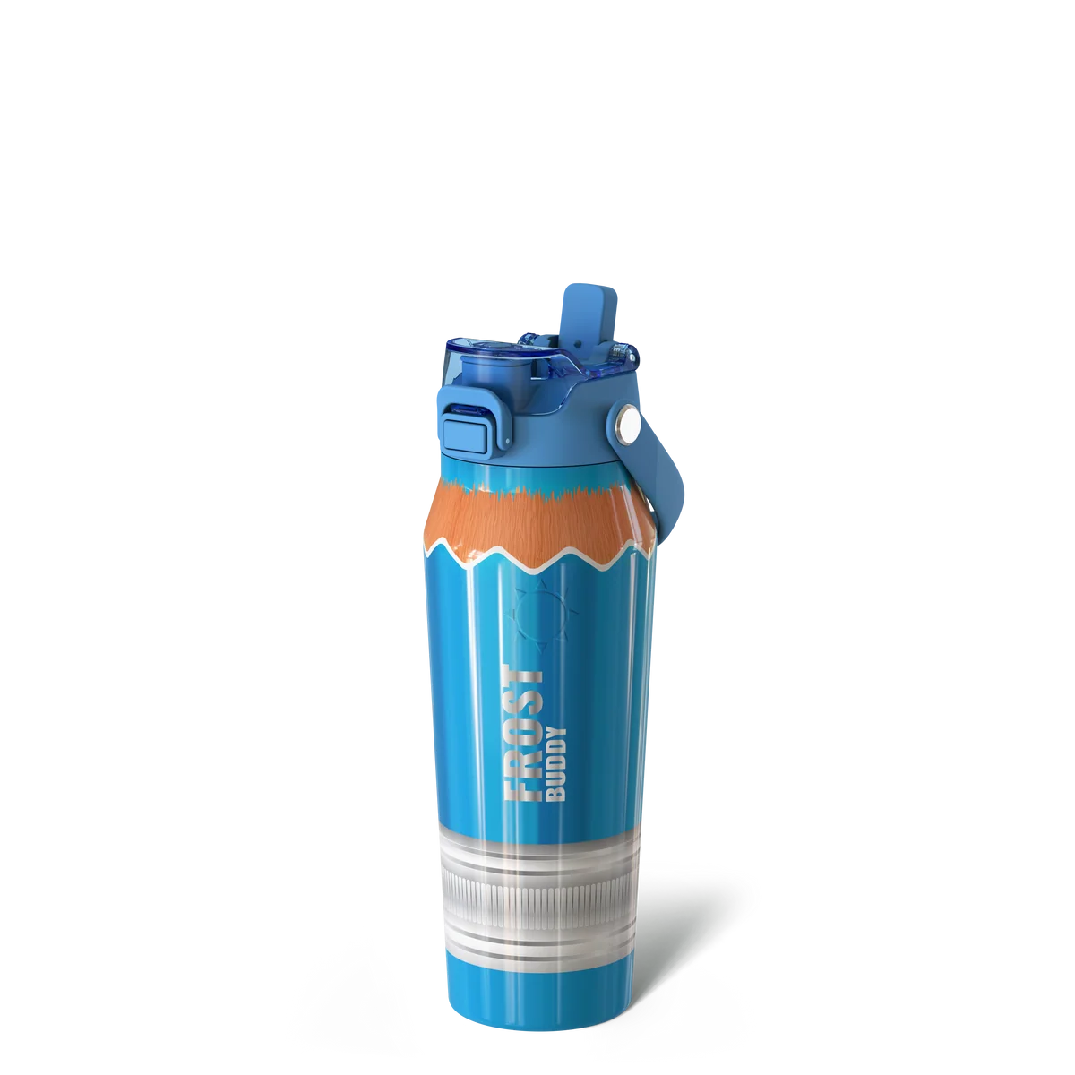 FrostBuddy Bottle Buddy 24 oz Blue Pencil — master personalization image