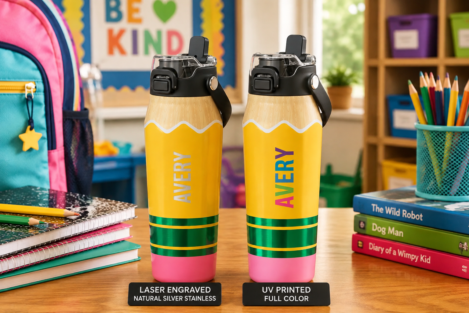 FrostBuddy Bottle Buddy 24 oz - Pencil — personalization example