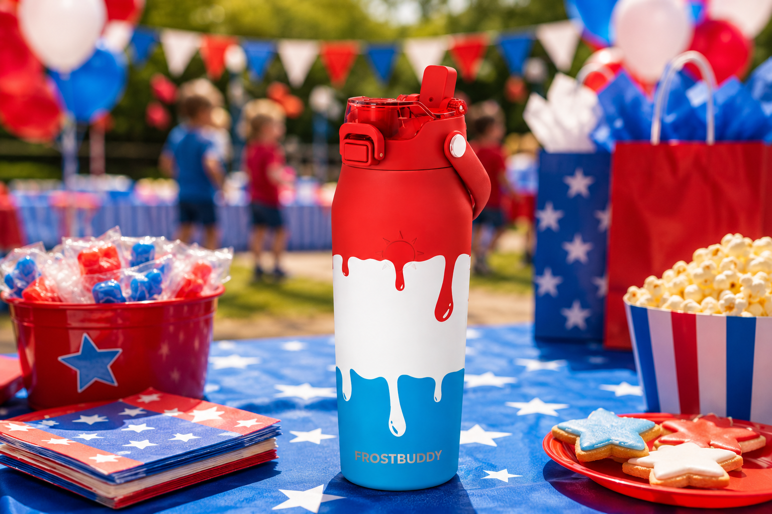 FrostBuddy Bottle Buddy 24 oz - Rocket Pop — lifestyle product display