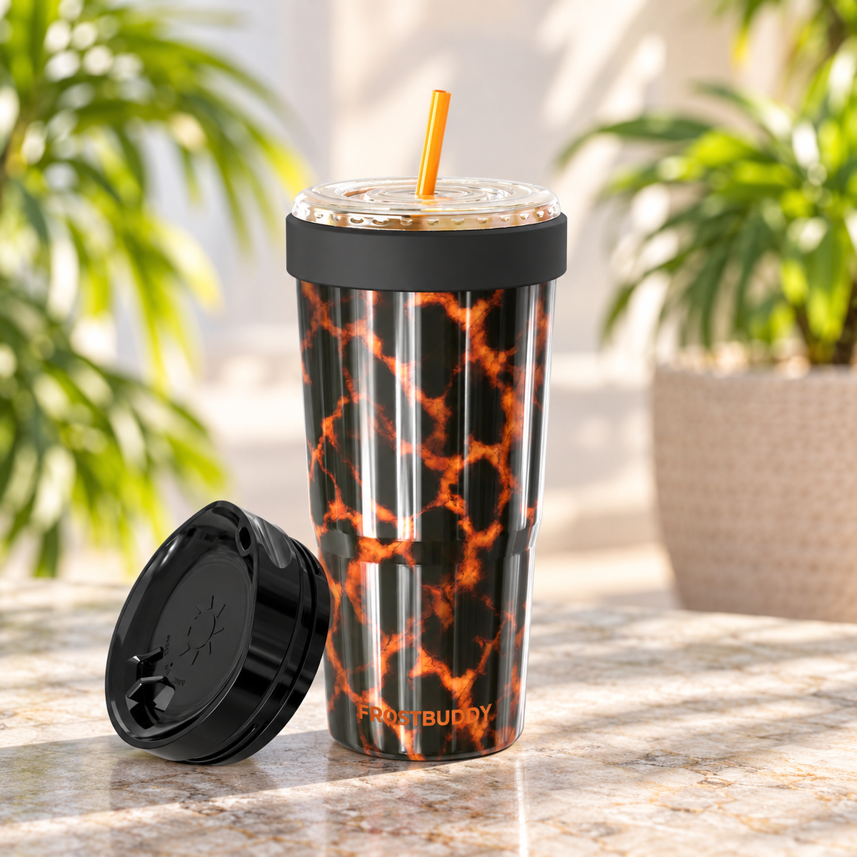 Amber Tortoise FrostBuddy ToGo Buddy 30 oz personalized tumbler, front view
