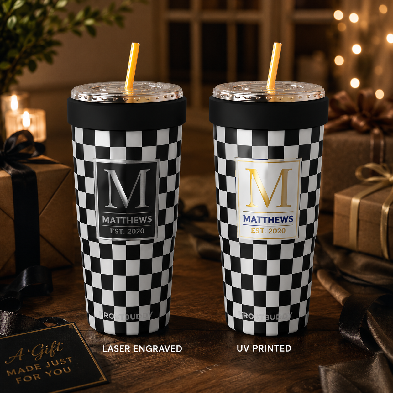 FrostBuddy ToGo Buddy 30 oz - Black White Checkered