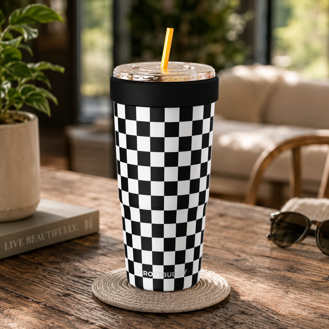 FrostBuddy ToGo Buddy 30 oz - Black White Checkered