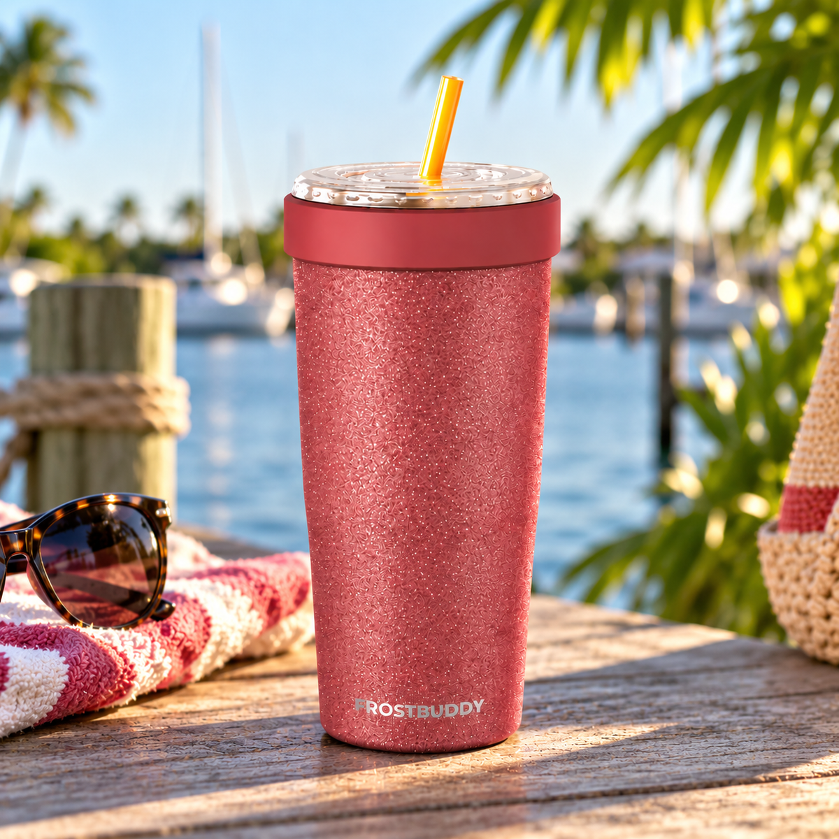 FrostBuddy ToGo Buddy 30 oz - Burgundy Glitz
