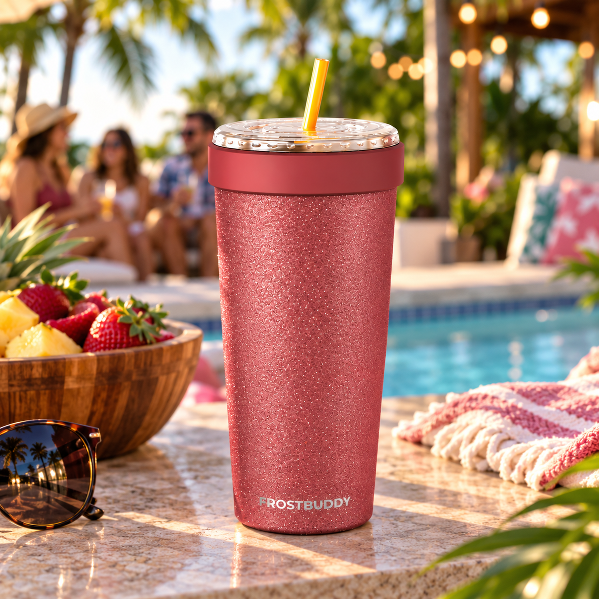 FrostBuddy ToGo Buddy 30 oz - Burgundy Glitz