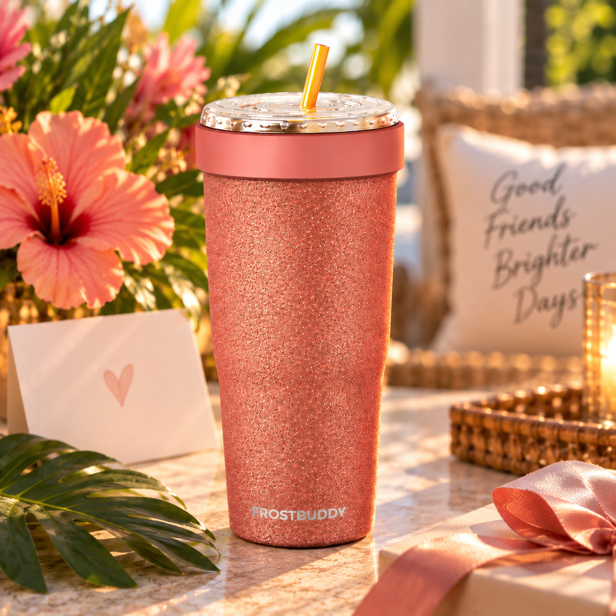 Copper Glitz FrostBuddy ToGo Buddy 30 oz personalized tumbler, close-up of the pattern