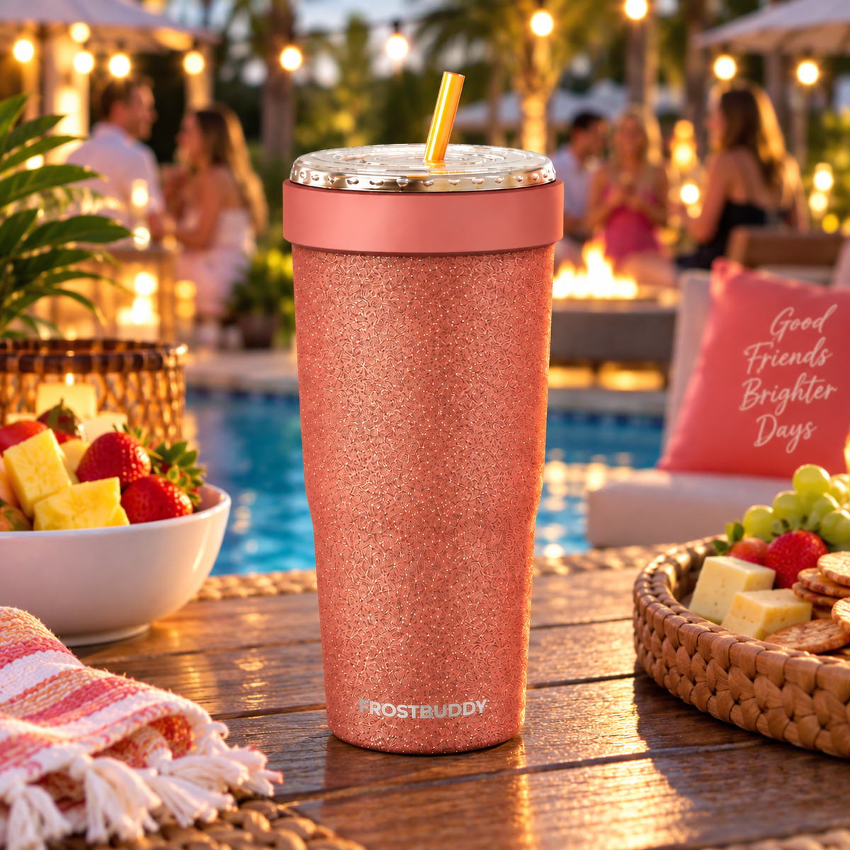 Copper Glitz FrostBuddy ToGo Buddy 30 oz personalized tumbler, detail view