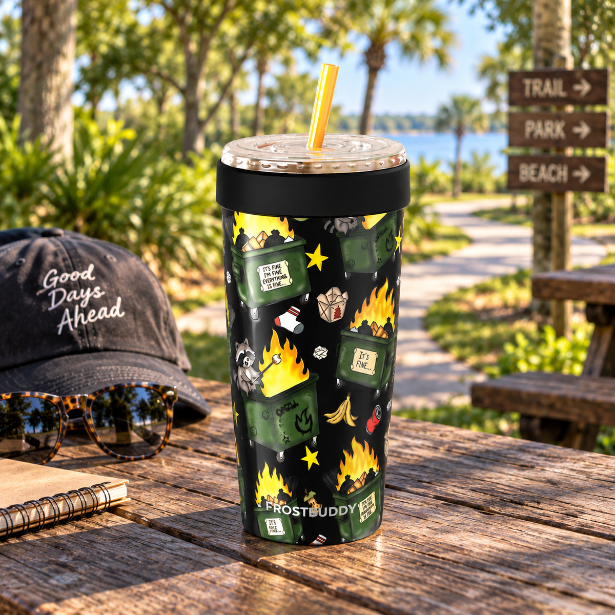 FrostBuddy ToGo Buddy 30 oz - Dumpster Fire — outdoor example