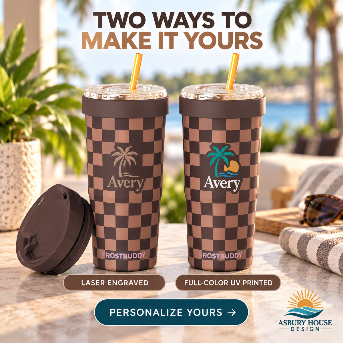 FrostBuddy ToGo Buddy 30 oz - Espresso Checkered