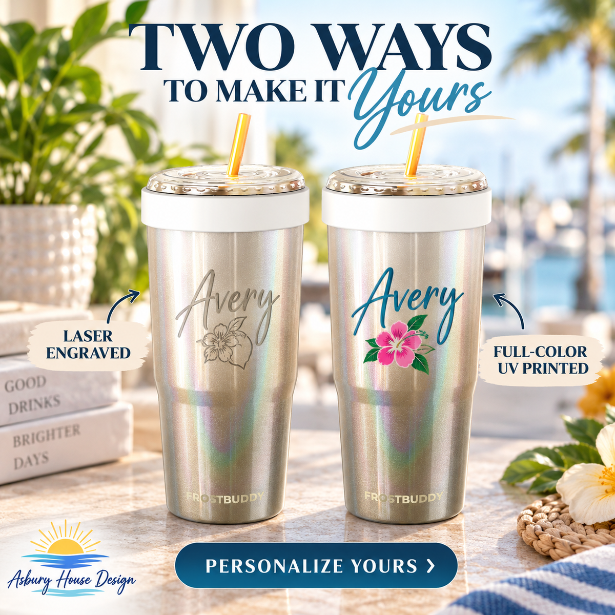 Macchiato FrostBuddy ToGo Buddy 30 oz personalized tumbler, side view