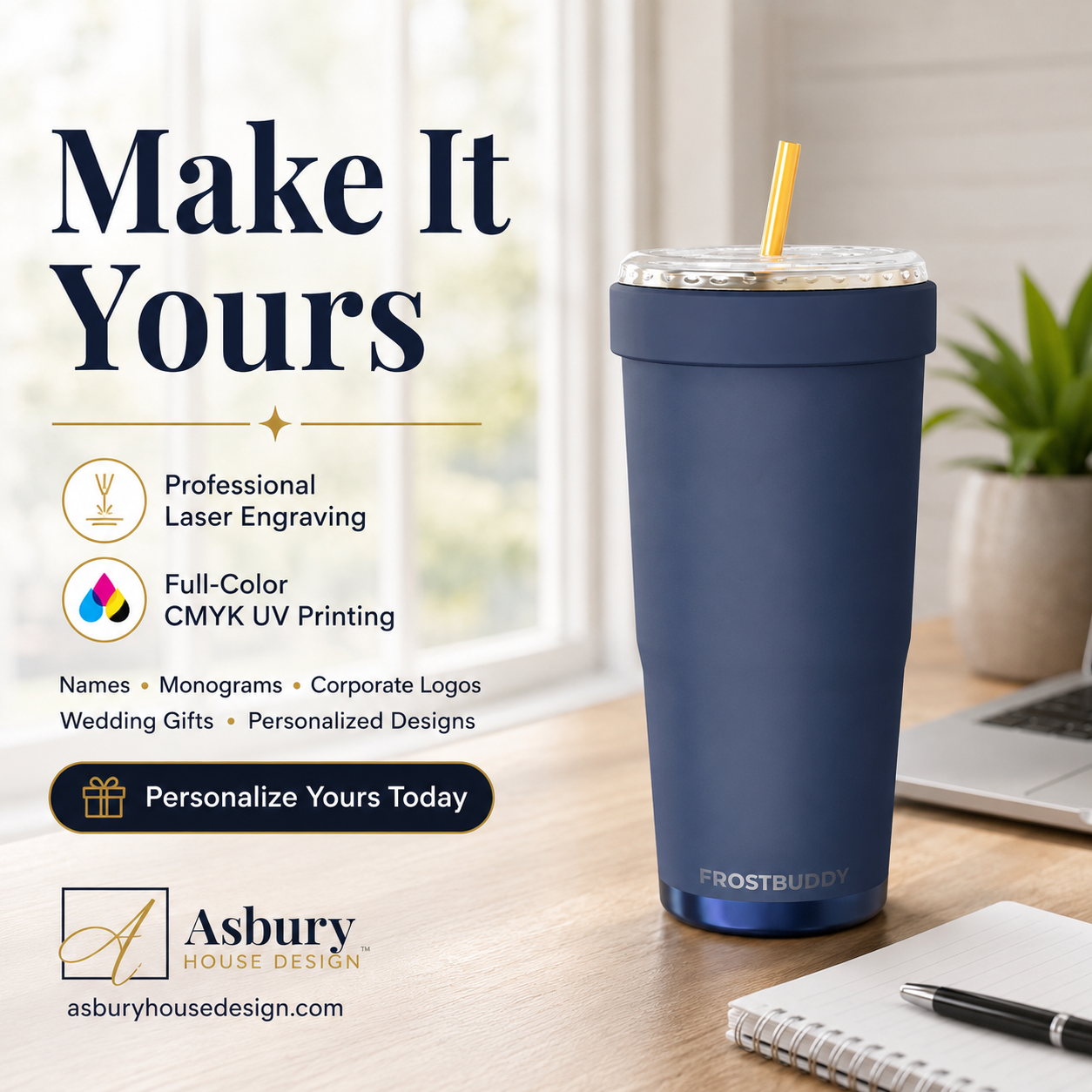 FrostBuddy ToGo Buddy 30 oz - Navy Night — personalization example