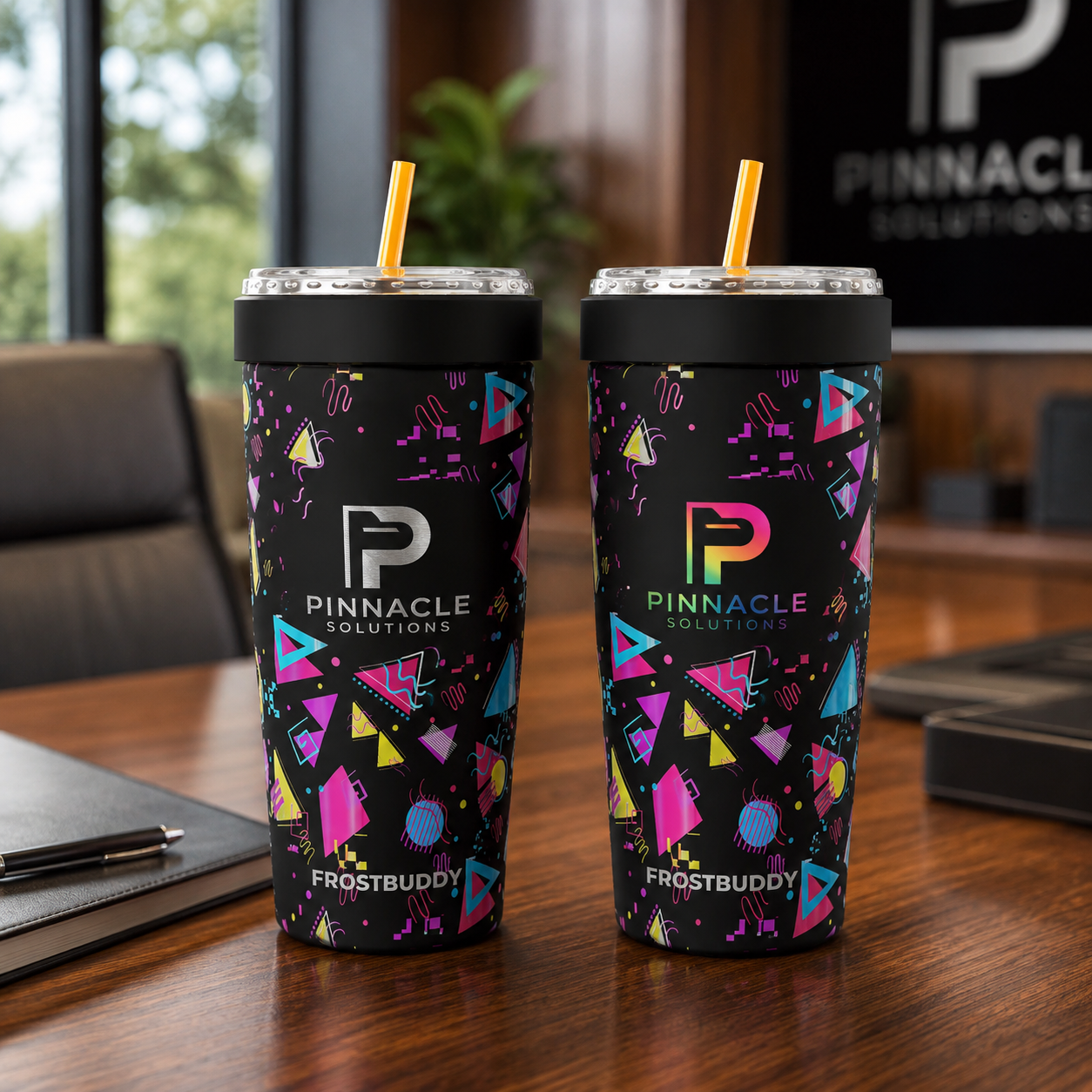 FrostBuddy ToGo Buddy 30 oz - Neon Rewind — custom business branding example