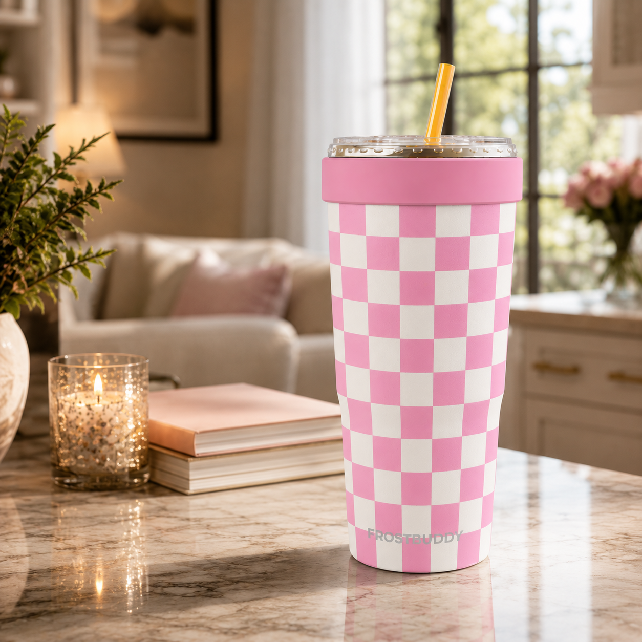 FrostBuddy ToGo Buddy 30 oz - Pink Checkered
