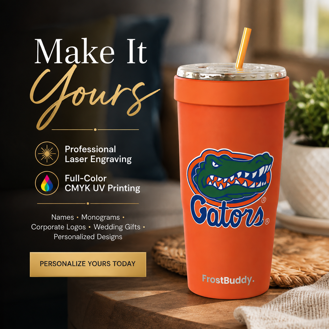 FrostBuddy ToGo Buddy 30 oz - Florida Gators Orange — personalization example