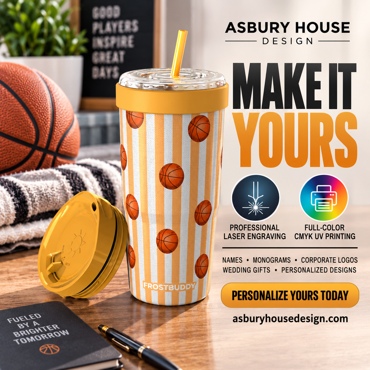 FrostBuddy ToGo Buddy 30 oz - Vintage Basketball