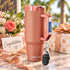 Copper Glitz FrostBuddy Thicc Buddy 40 oz personalized tumbler, detail view