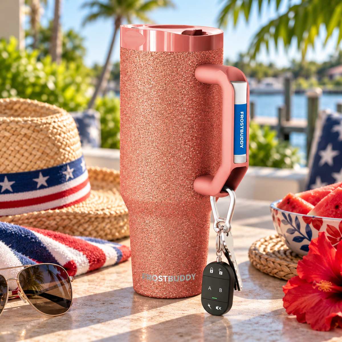 Copper Glitz FrostBuddy Thicc Buddy 40 oz personalized tumbler, alternate angle