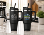 Dark Knight FrostBuddy Thicc Buddy 40 oz personalized tumbler, detail view
