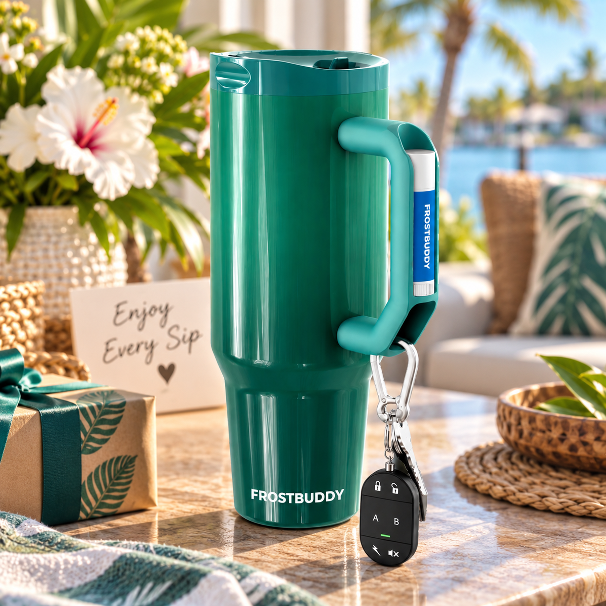 Lucky Jade FrostBuddy Thicc Buddy 40 oz personalized tumbler, alternate angle