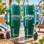 Lucky Jade FrostBuddy Thicc Buddy 40 oz personalized tumbler, alternate angle