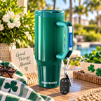 Lucky Jade FrostBuddy Thicc Buddy 40 oz personalized tumbler, detail view
