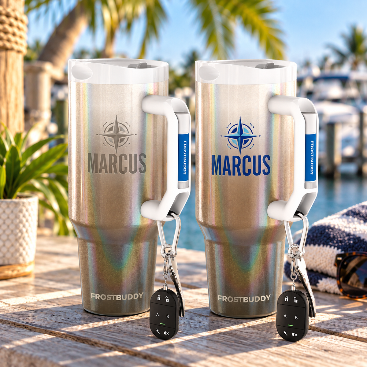 Macchiato FrostBuddy Thicc Buddy 40 oz personalized tumbler, side view