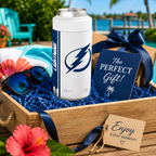 Tampa Lightning White FrostBuddy Universal Buddy personalized can and bottle cooler, side view