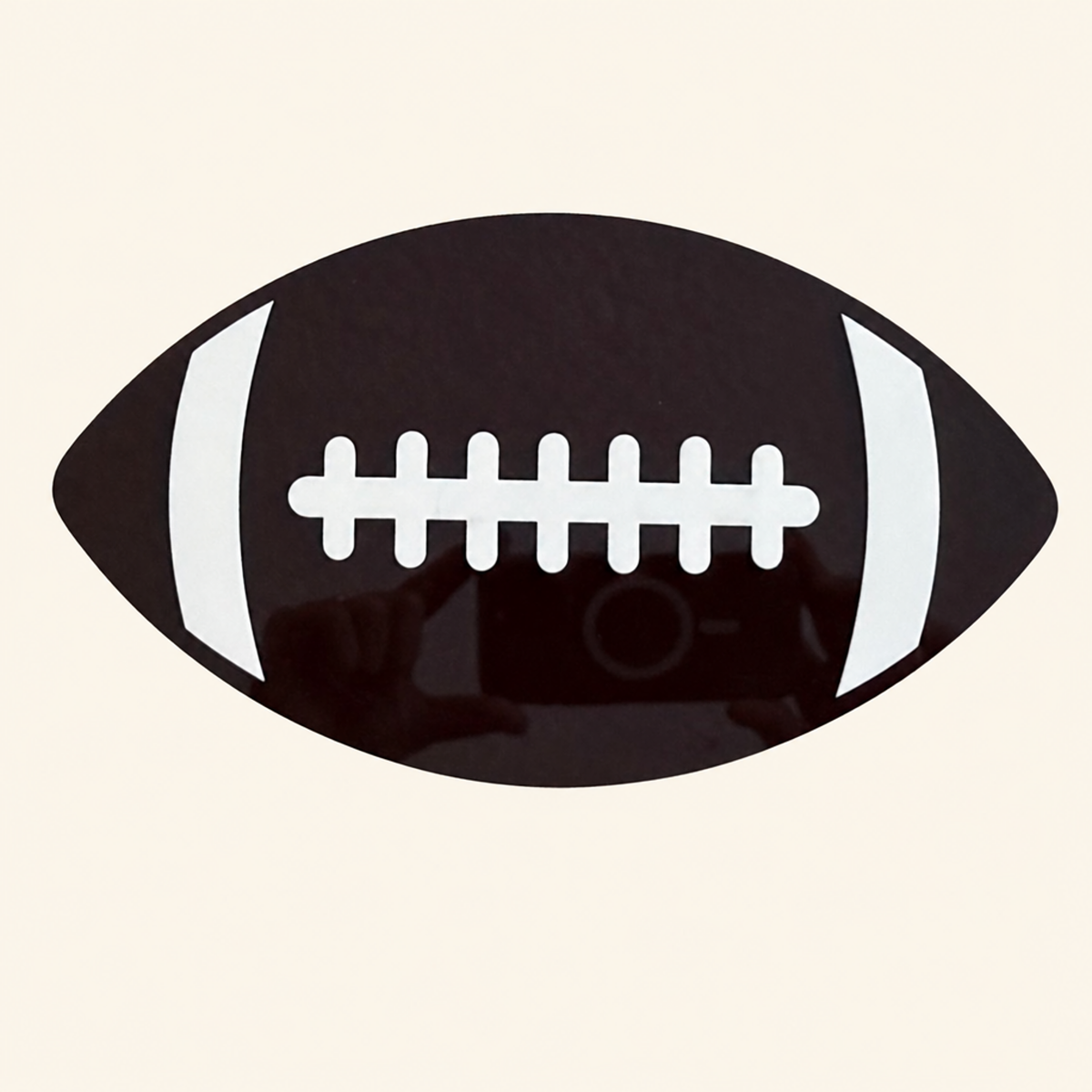 Football acrylic interchangeable with white laces for a welcome sign