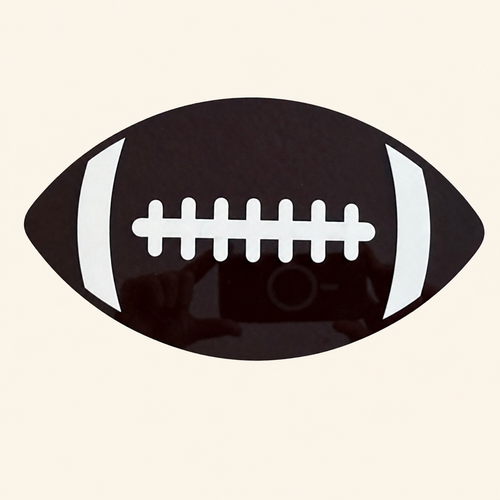 Football acrylic interchangeable with white laces for a welcome sign