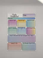 Pastel Multicolor Daily Dashboard planning pad in the Classic layout with script lettering.