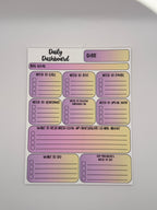 Pink and Yellow Daily Dashboard planning pad in the Classic layout with handwritten-style lettering.