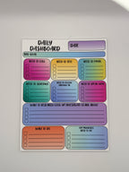 Bright Multicolor Daily Dashboard planning pad in the Classic layout with handwritten-style lettering.