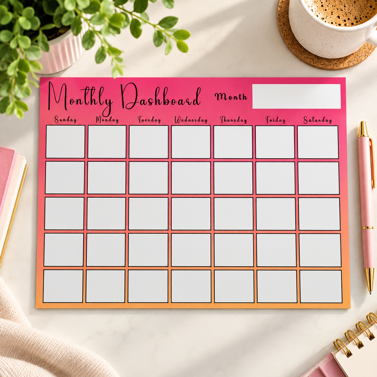 Monthly Dashboard Tear-Off Pad — Add a Little Color to Your Month
