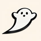 White ghost acrylic interchangeable with black outline for a welcome sign